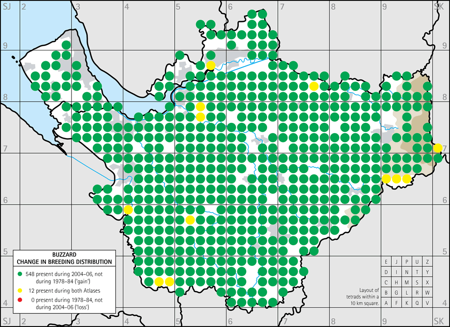 Change in breeding distribution map