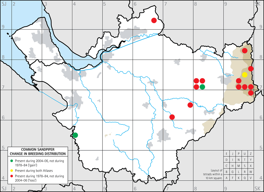 Change in breeding distribution map