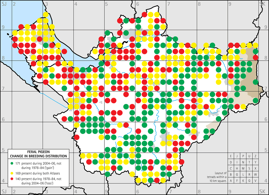 Change in breeding distribution map