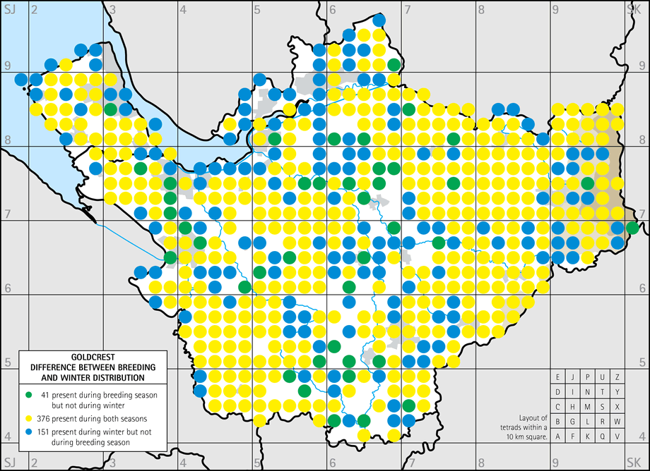 Difference between breeding and winter distribution map