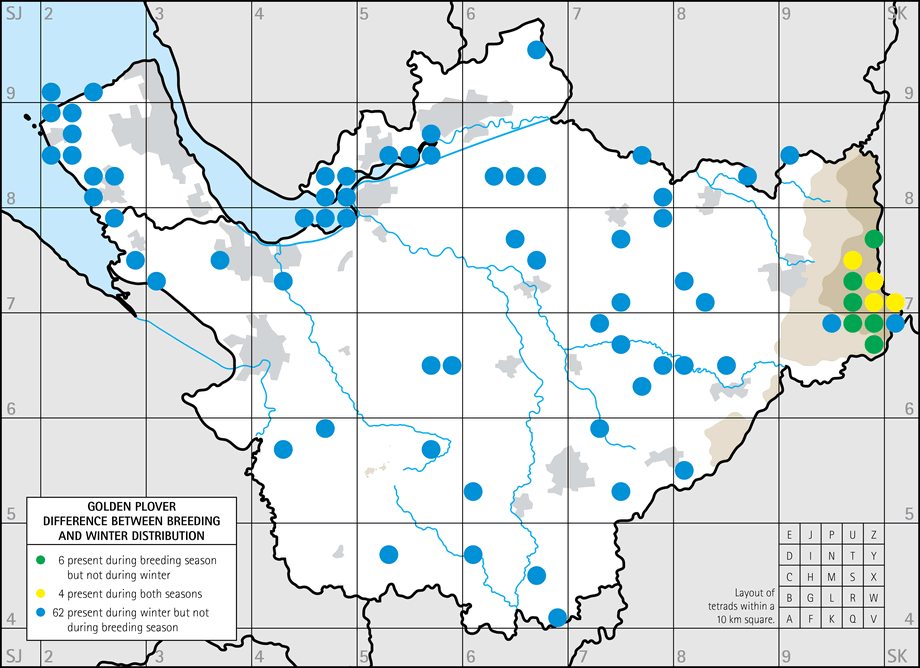 Difference between breeding and winter distribution map