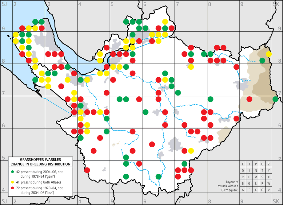 Change in breeding distribution map