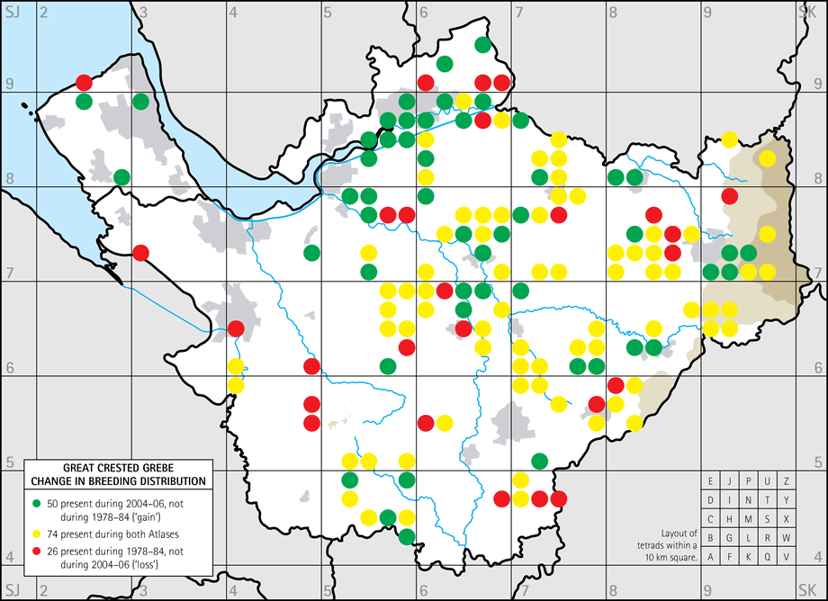 Change in breeding distribution map