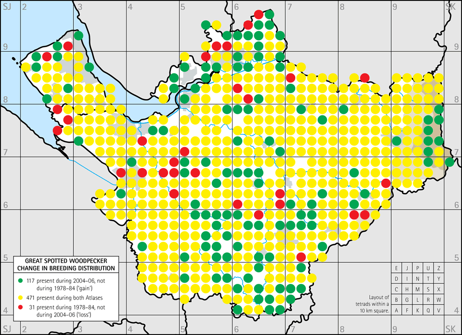 Change in breeding distribution map