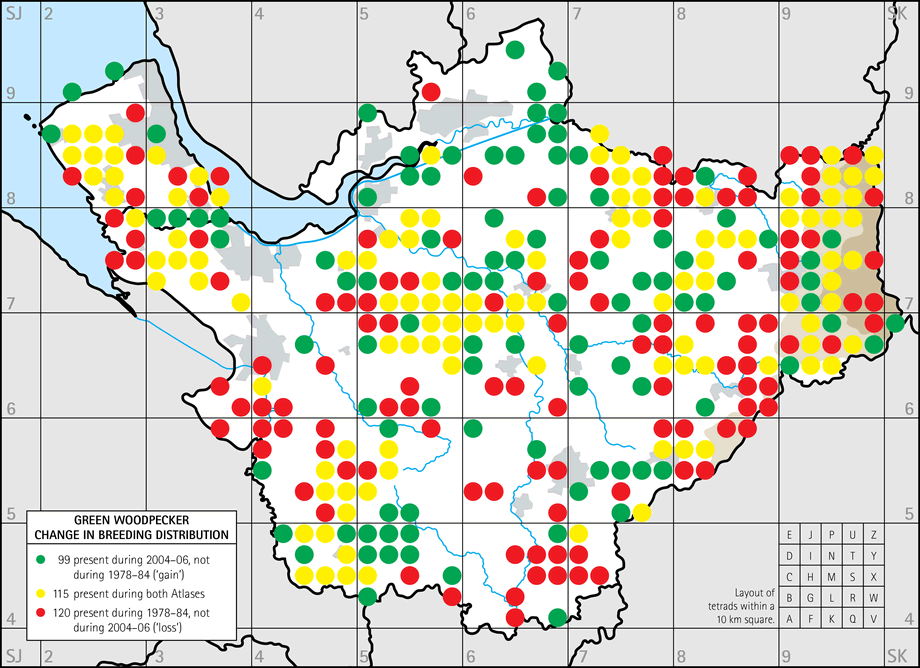 Change in breeding distribution map