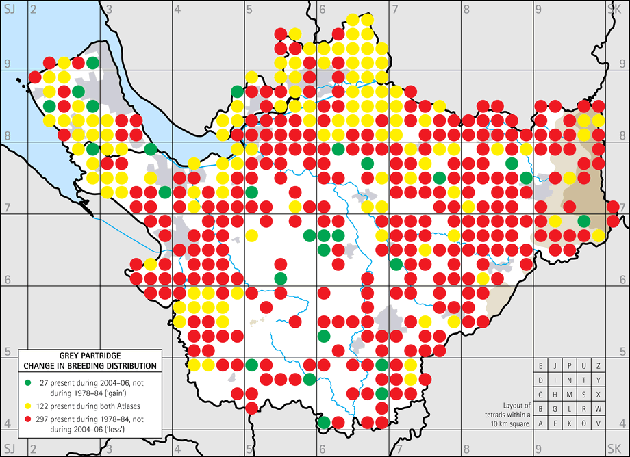 Change in breeding distribution map