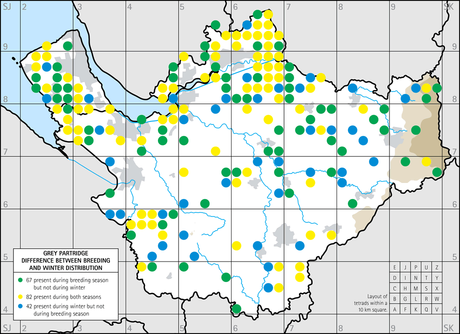 Difference between breeding and winter distribution map