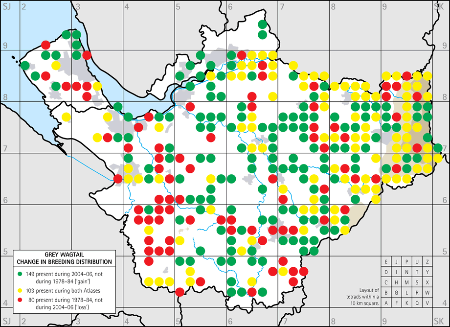 Change in breeding distribution map