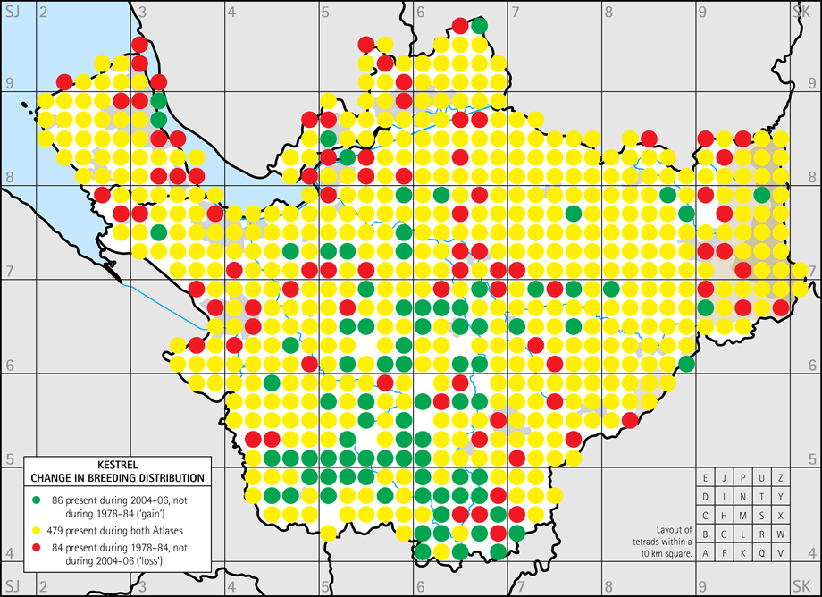 Change in breeding distribution map