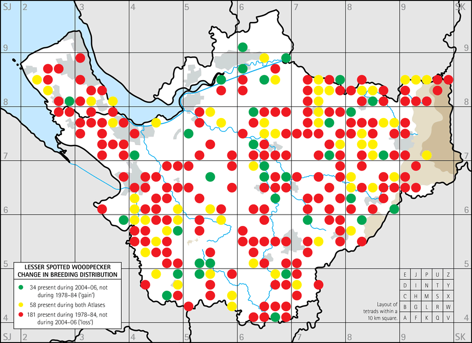 Change in breeding distribution map