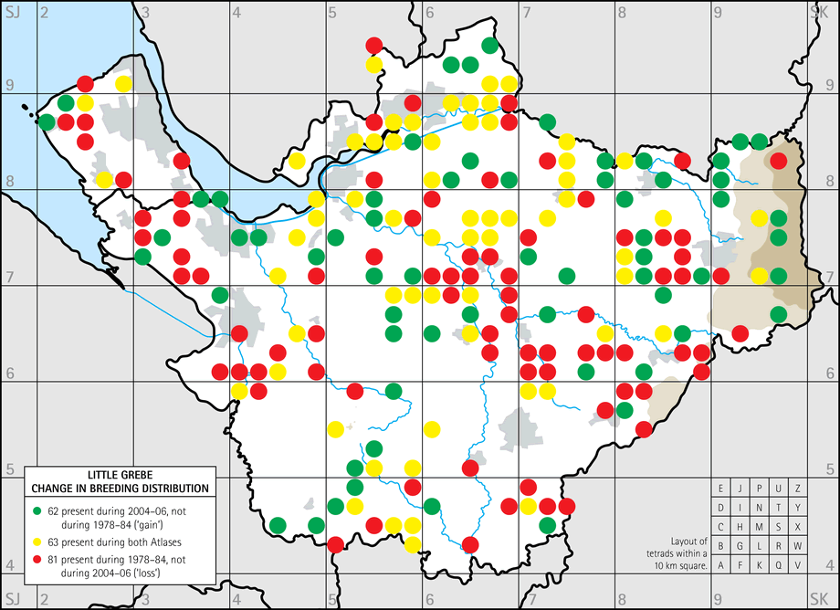 Change in breeding distribution map