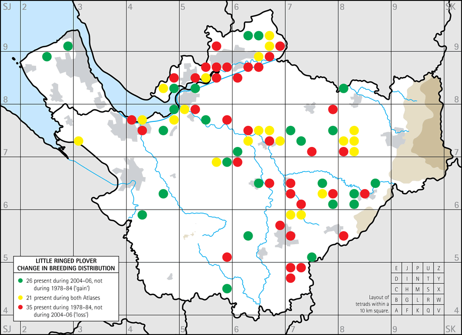 Change in breeding distribution map