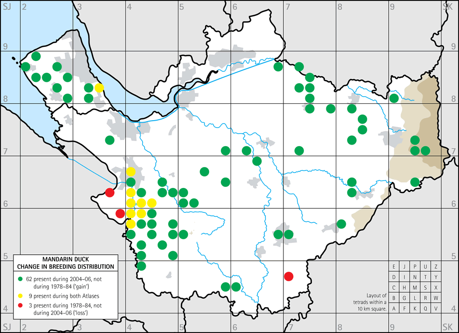 Change in breeding distribution map