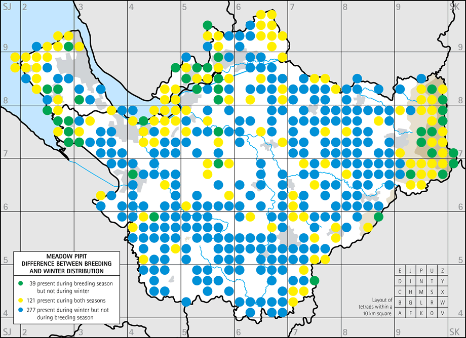 Difference between breeding and winter distribution map