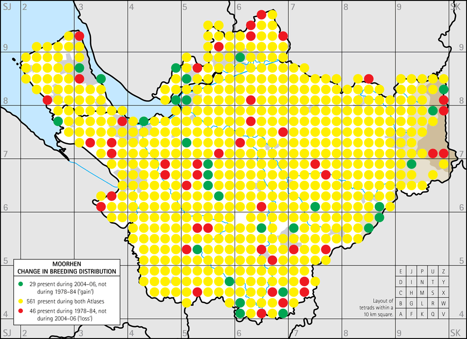 Change in breeding distribution map