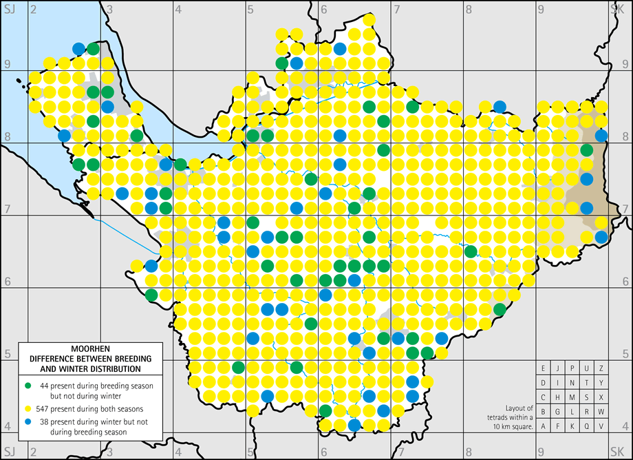 Difference between breeding and winter distribution map