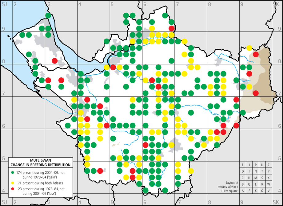 Change in breeding distribution map