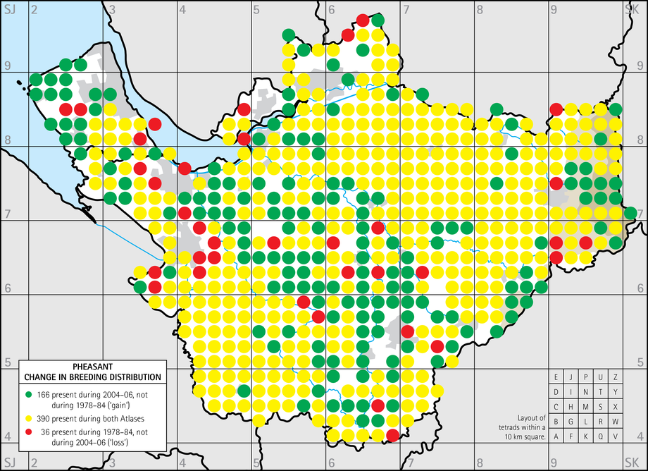 Change in breeding distribution map