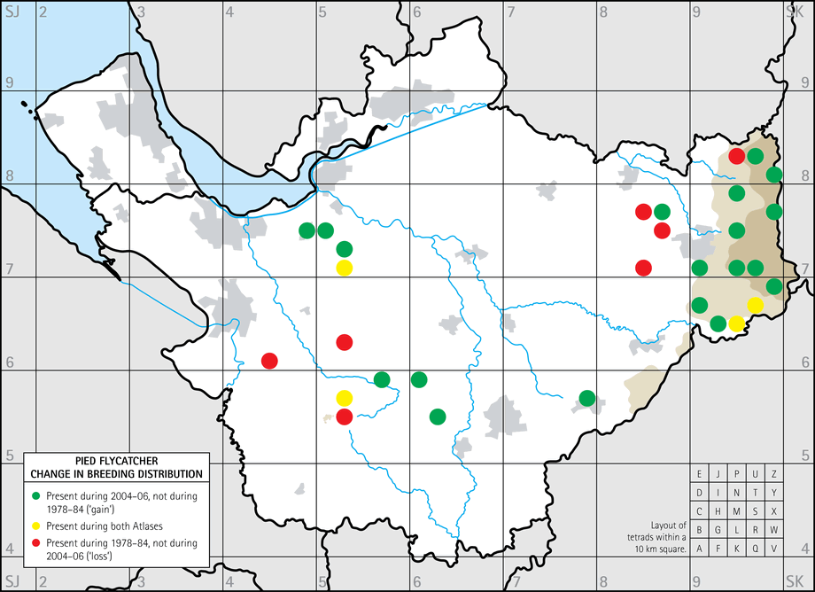 Change in breeding distribution map