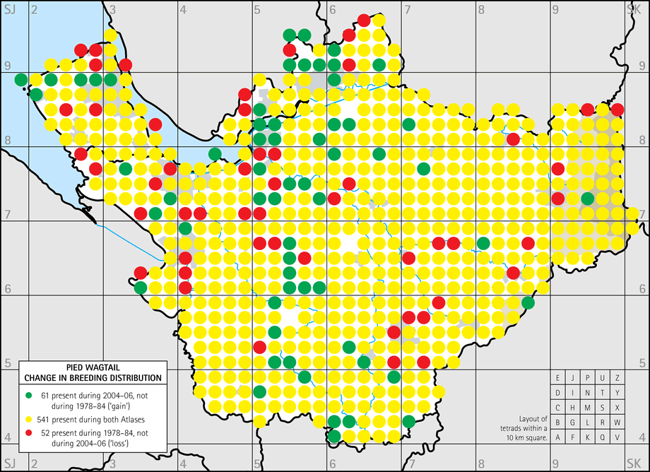 Change in breeding distribution map