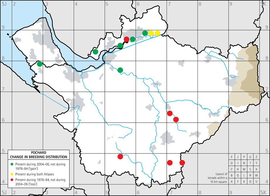 Change in breeding distribution map