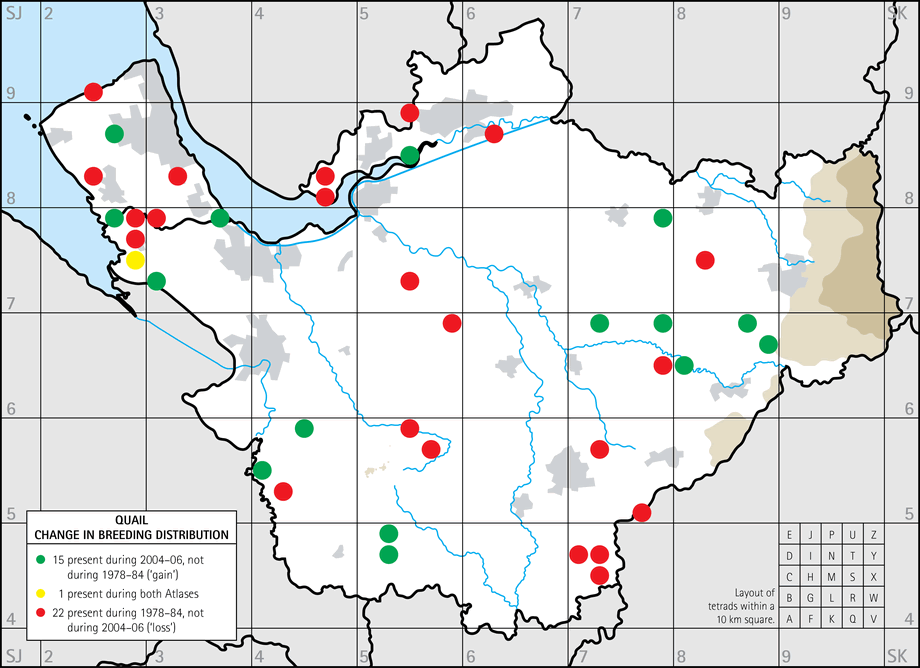 Change in breeding distribution map