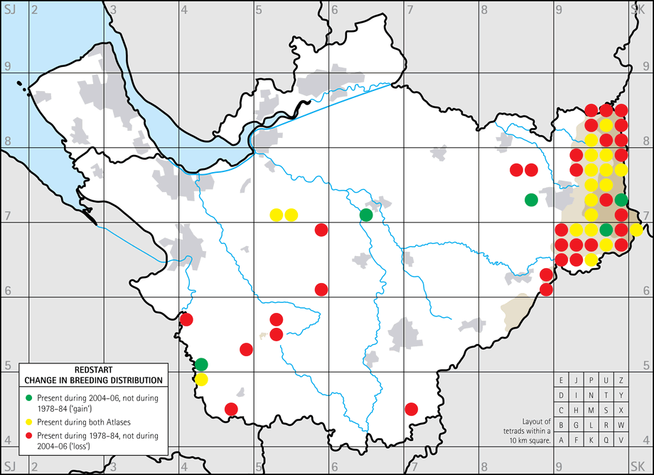 Change in breeding distribution map