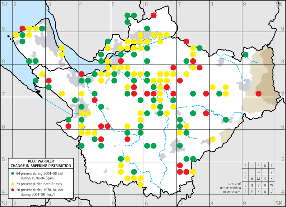 Change in breeding distribution map