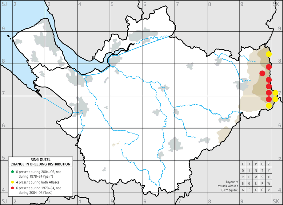 Change in breeding distribution map