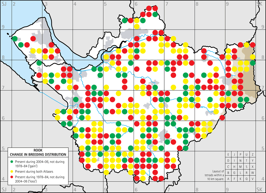 Change in breeding distribution map