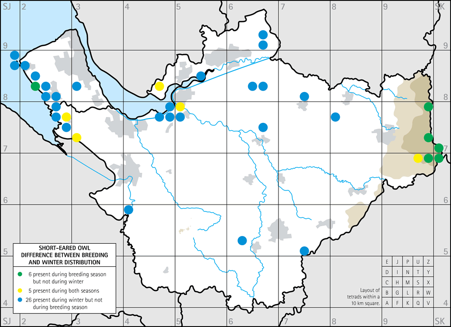 Difference between breeding and winter distribution map