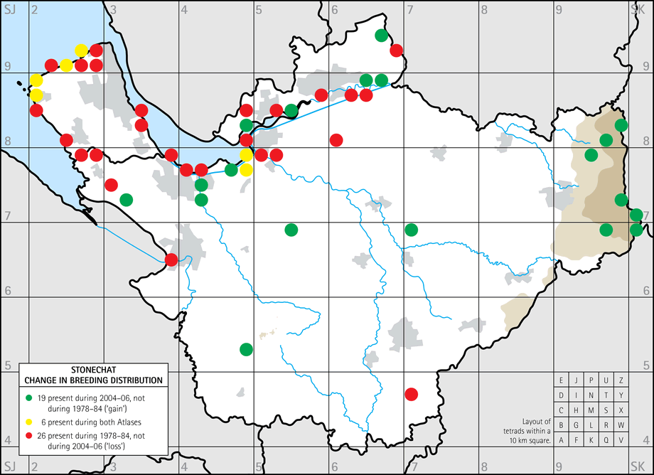 Change in breeding distribution map