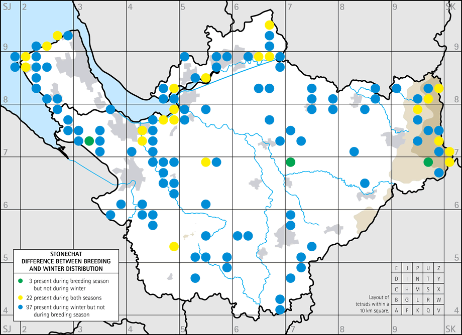 Difference between breeding and winter distribution map