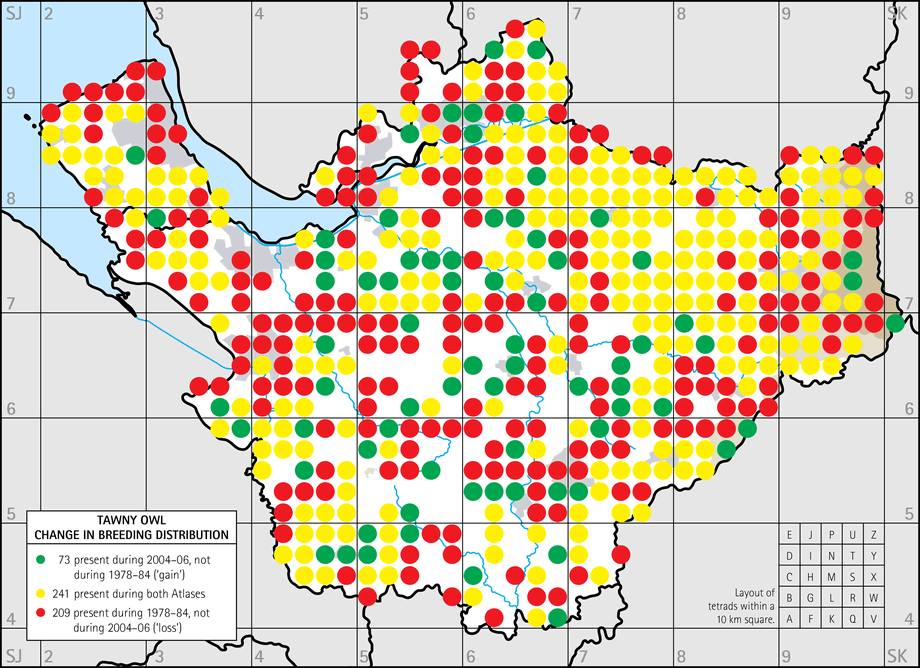 Change in breeding distribution map