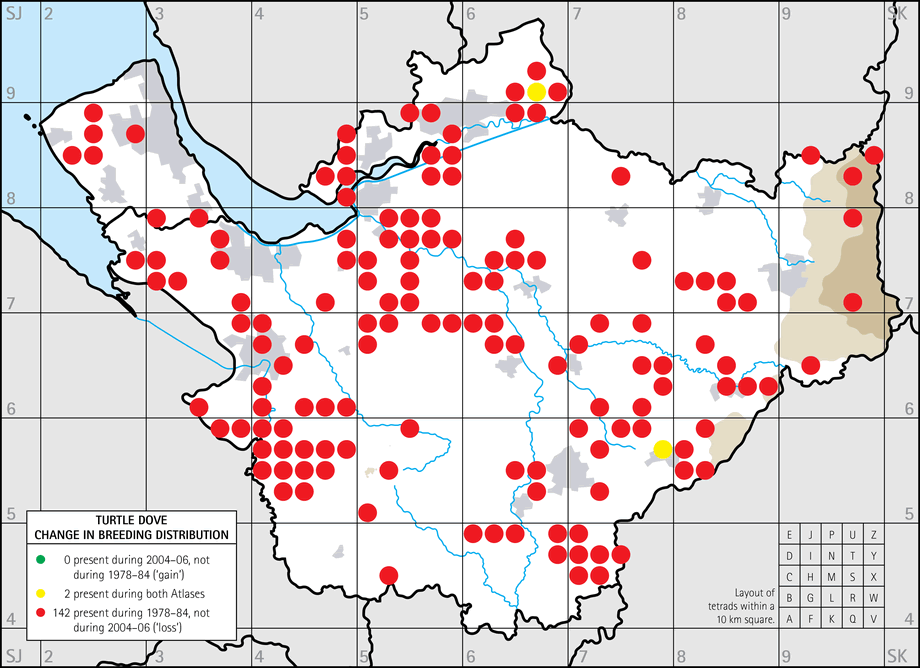 Change in breeding distribution map