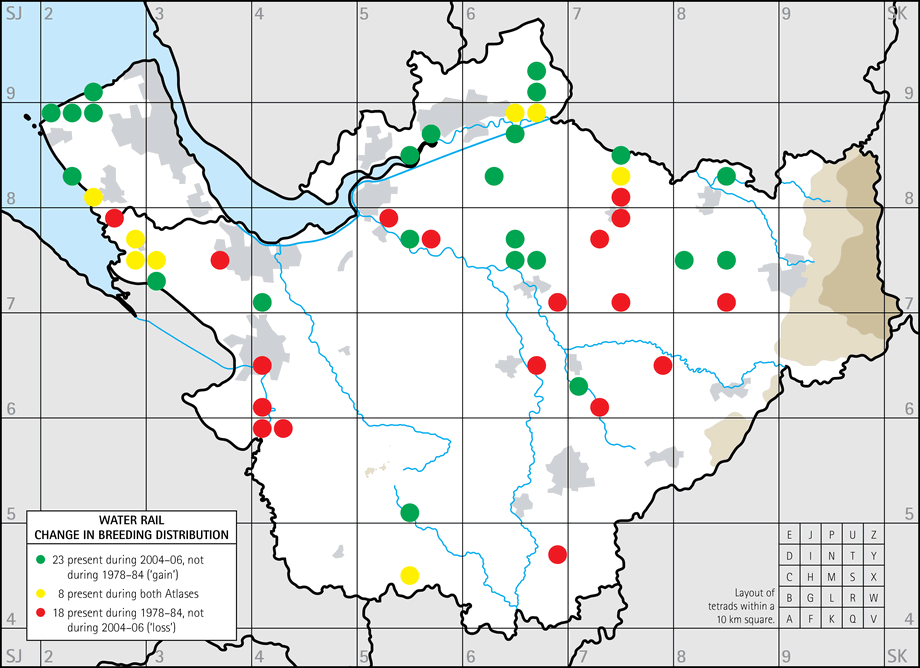 Change in breeding distribution map