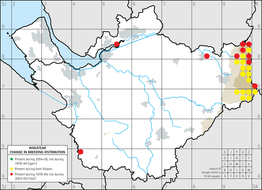 Change in breeding distribution map