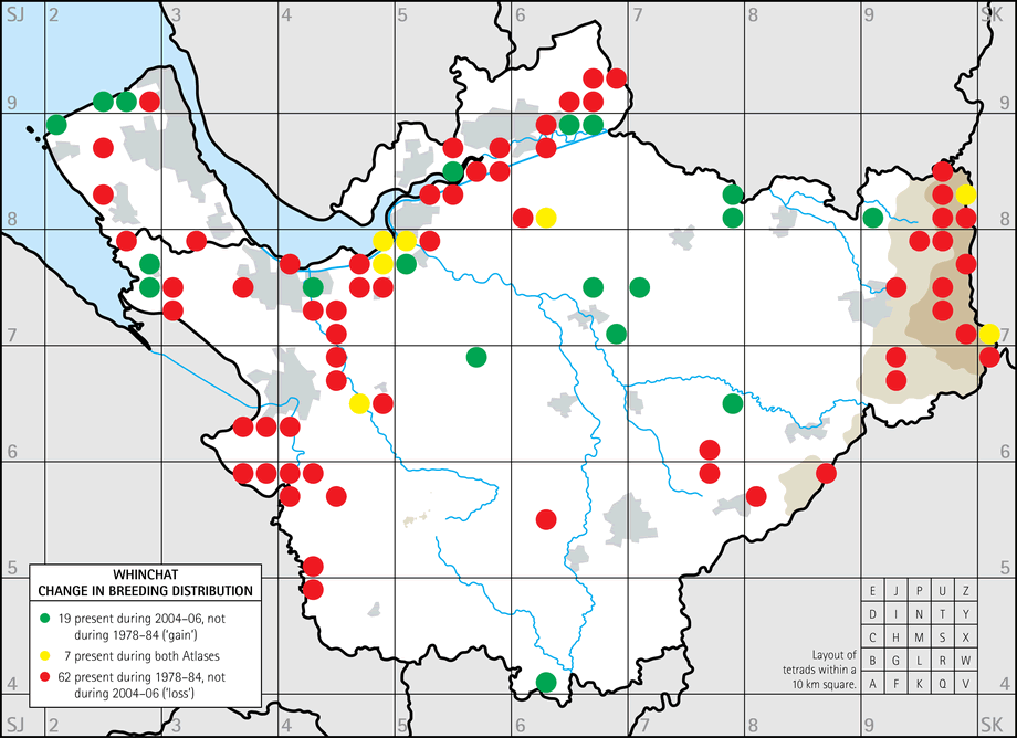 Change in breeding distribution map