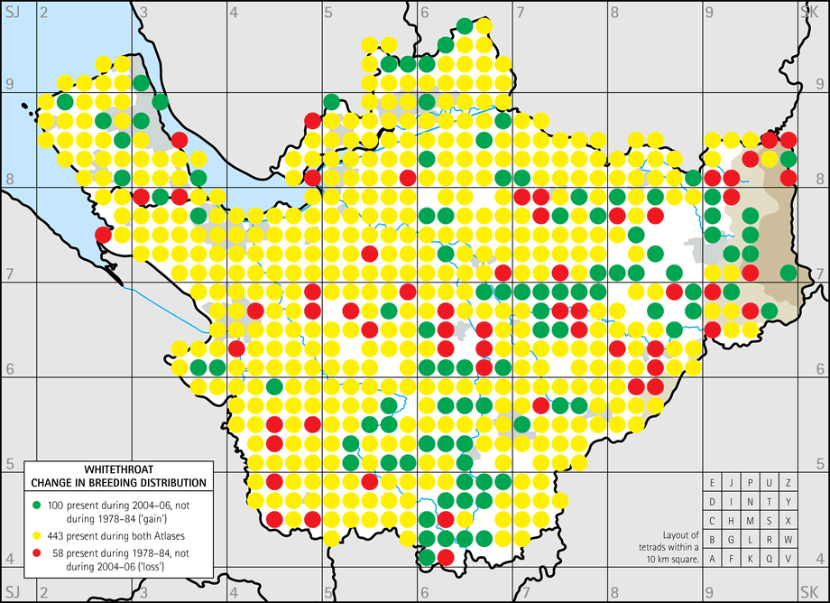 Change in breeding distribution map