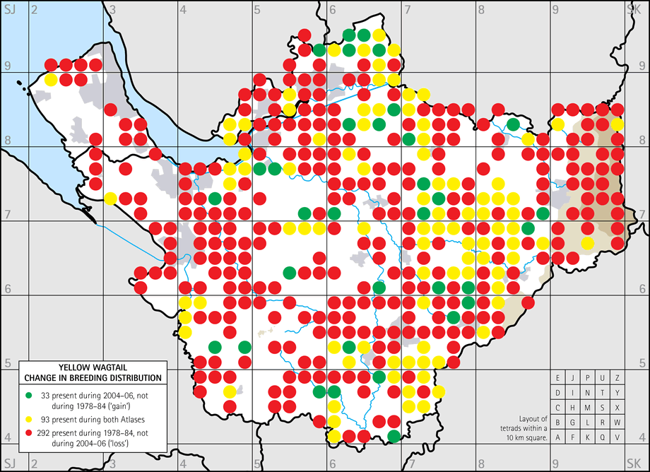 Change in breeding distribution map